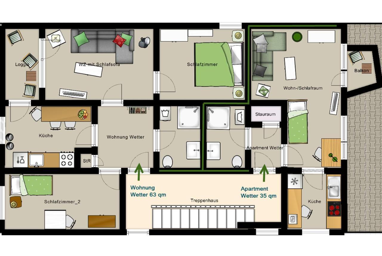 Haus Homann-Schneider, Wohnung Wetter Wetter  Εξωτερικό φωτογραφία